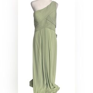 New! Morilee Bridesmaid 21619 Chiffon One Shoulder Dress in Sage